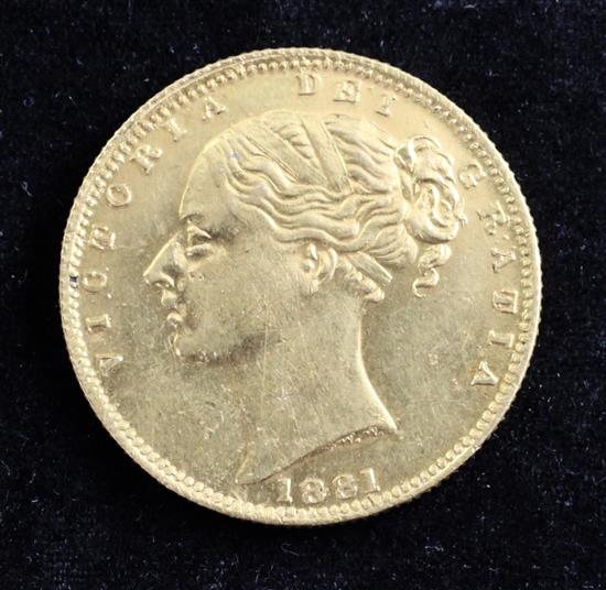 A Victoria gold sovereign, 1881,